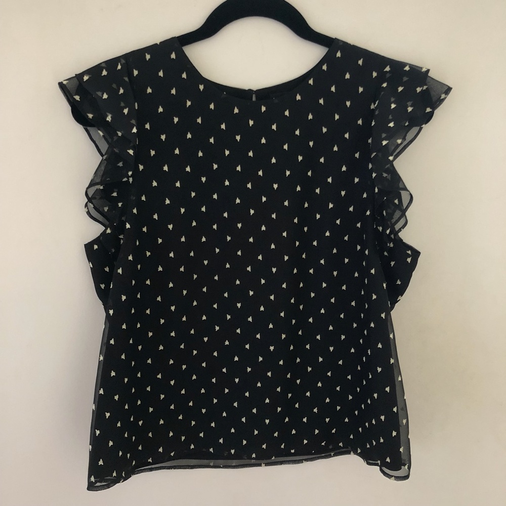 Fiveseventyfive Star-Print Crepe Flutter-Sleeve - image 1